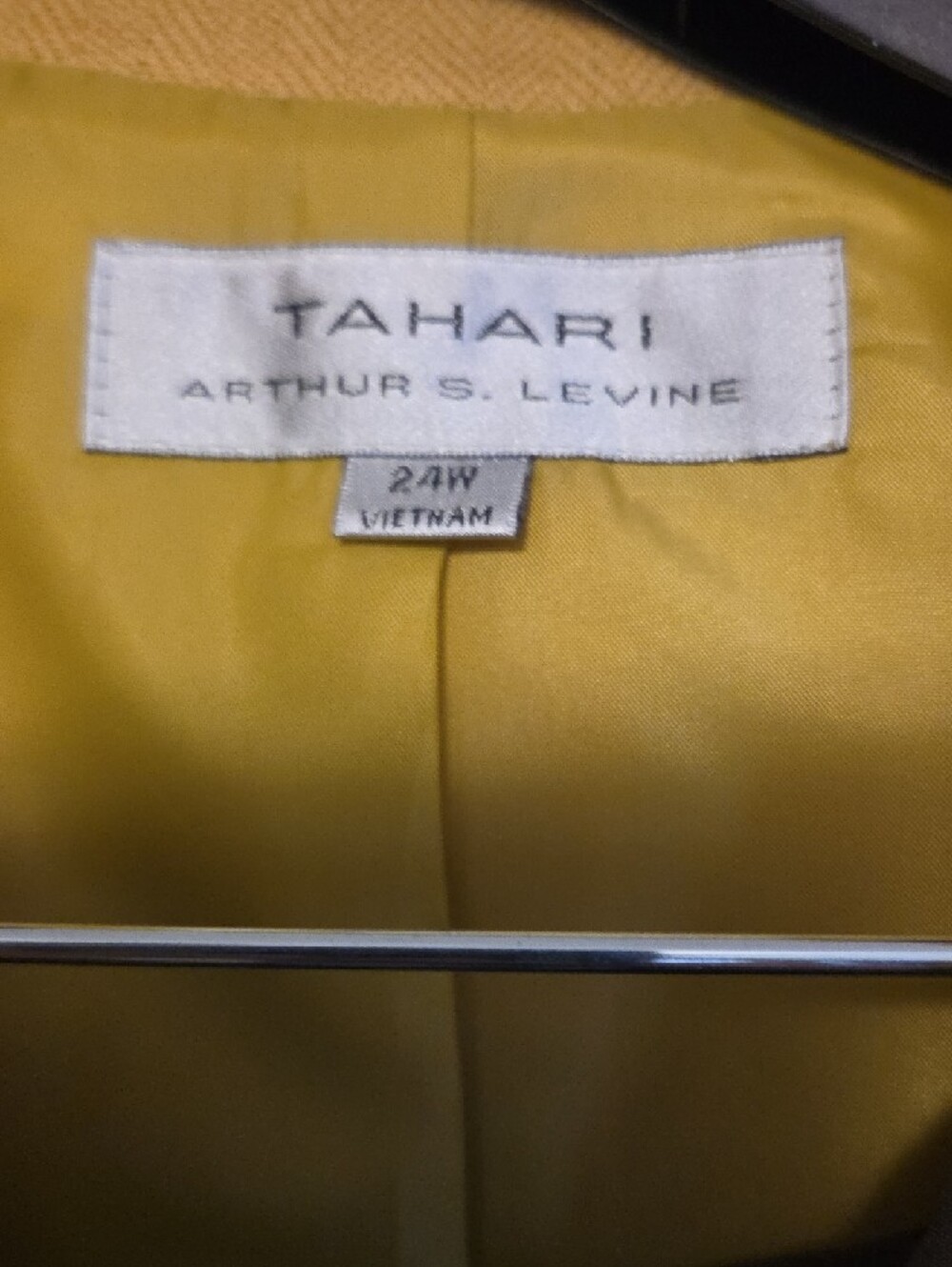 Tahari Golden Mustard Tailored Women's Blazer Jacket and Matching Brown Skirt - Picture 2 of 6